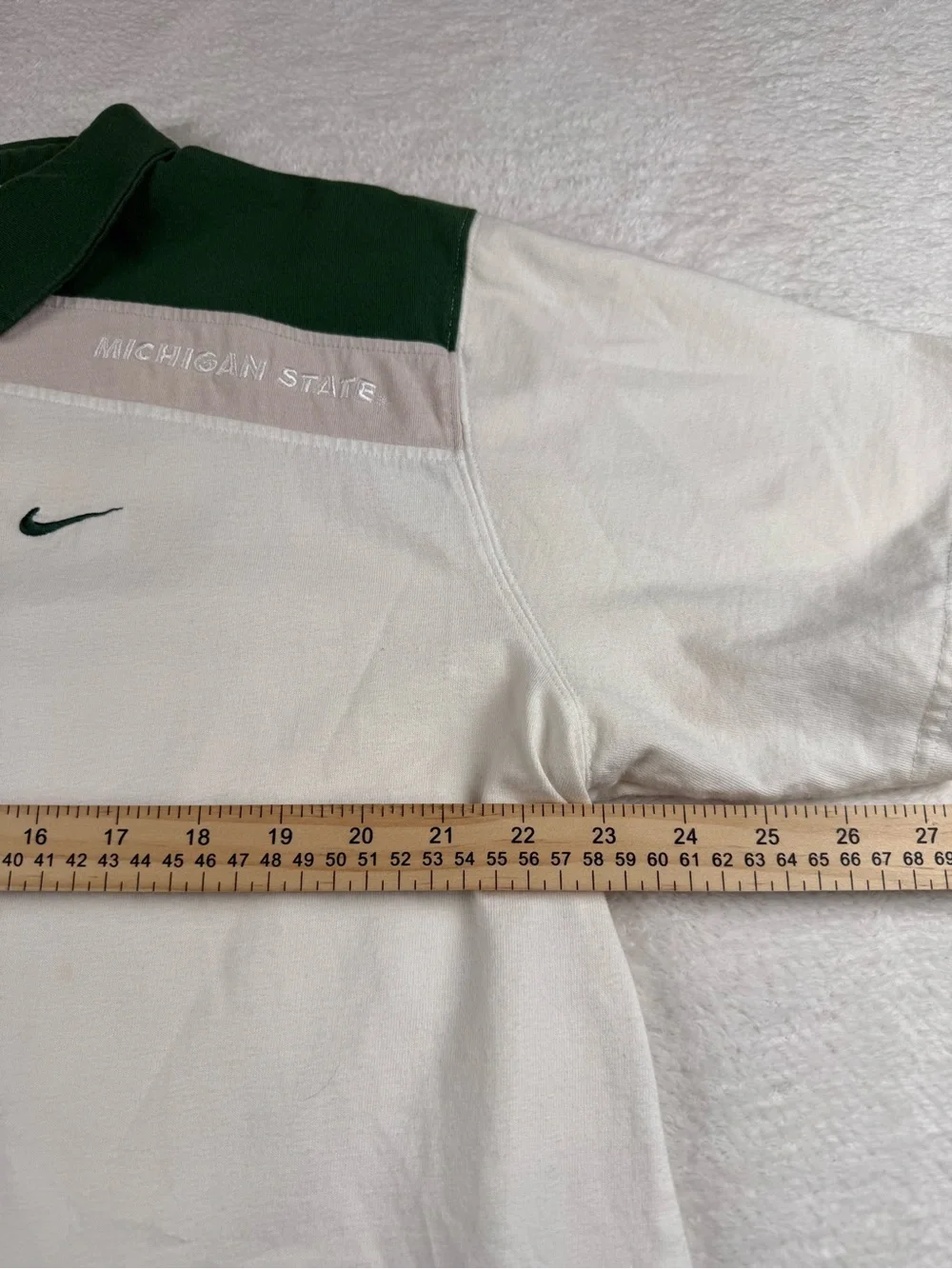 Nike Team Michigan State Spartans Men’s XL Polo Shirt White Green Golf
